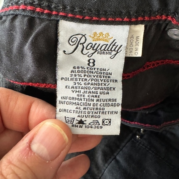 Royalty for Me Women's WANNA BETTA BUTT Capri Jeans Black Size 8 Stretch - Picture 6 of 12